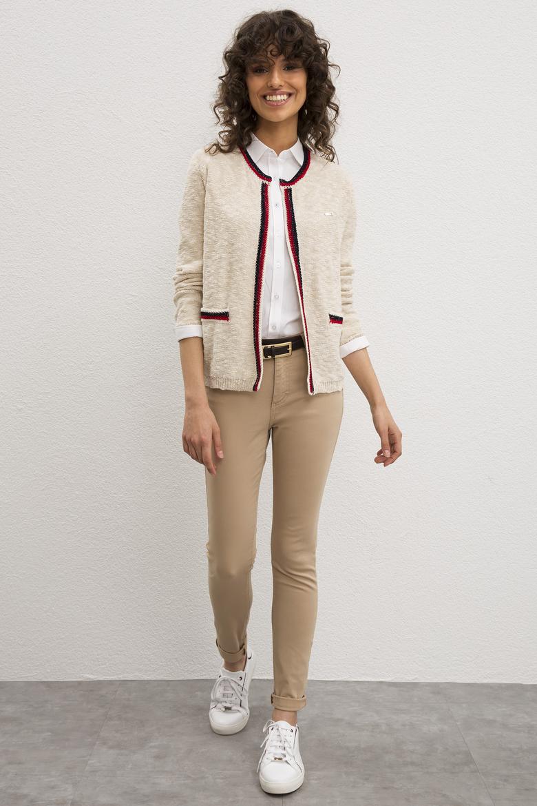 Kadın Beyaz Triko Hırka - 50199340002