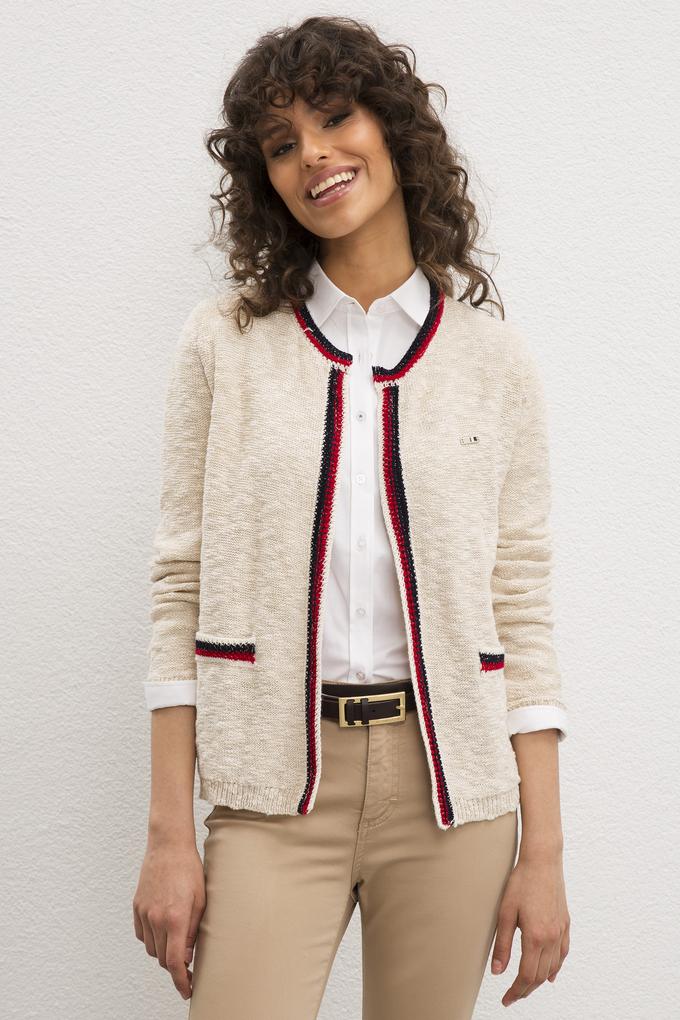 Kadın Beyaz Triko Hırka