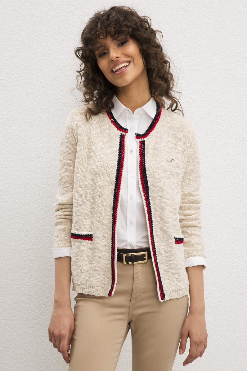 Kadın Beyaz Triko Hırka