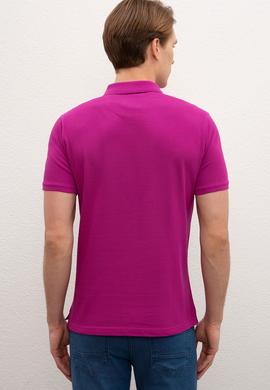 Erkek Menekşe Polo Yaka Basic T-Shirt - 50199819281