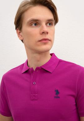 Erkek Menekşe Polo Yaka Basic T-Shirt - 50199819281