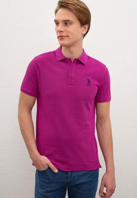Erkek Menekşe Polo Yaka Basic T-Shirt - 50199819281