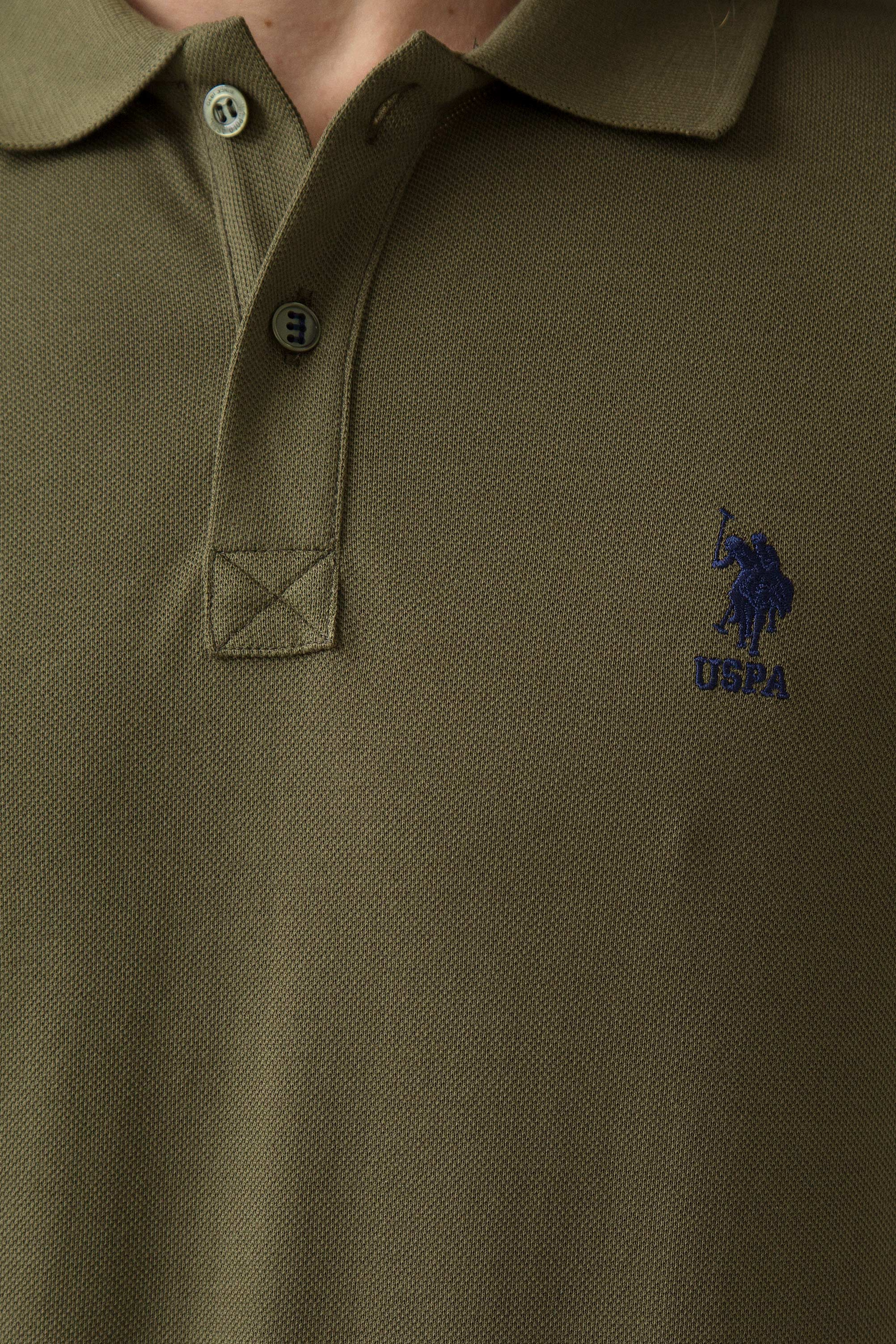 Erkek Koyu Haki Polo Yaka T-Shirt Basic