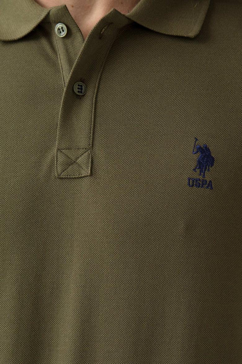 Erkek Koyu Haki Polo Yaka T-Shirt Basic - 50199819072