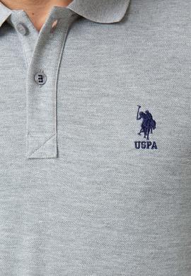 Erkek Gri Melanj Polo Yaka T-Shirt Basic - 50199819162