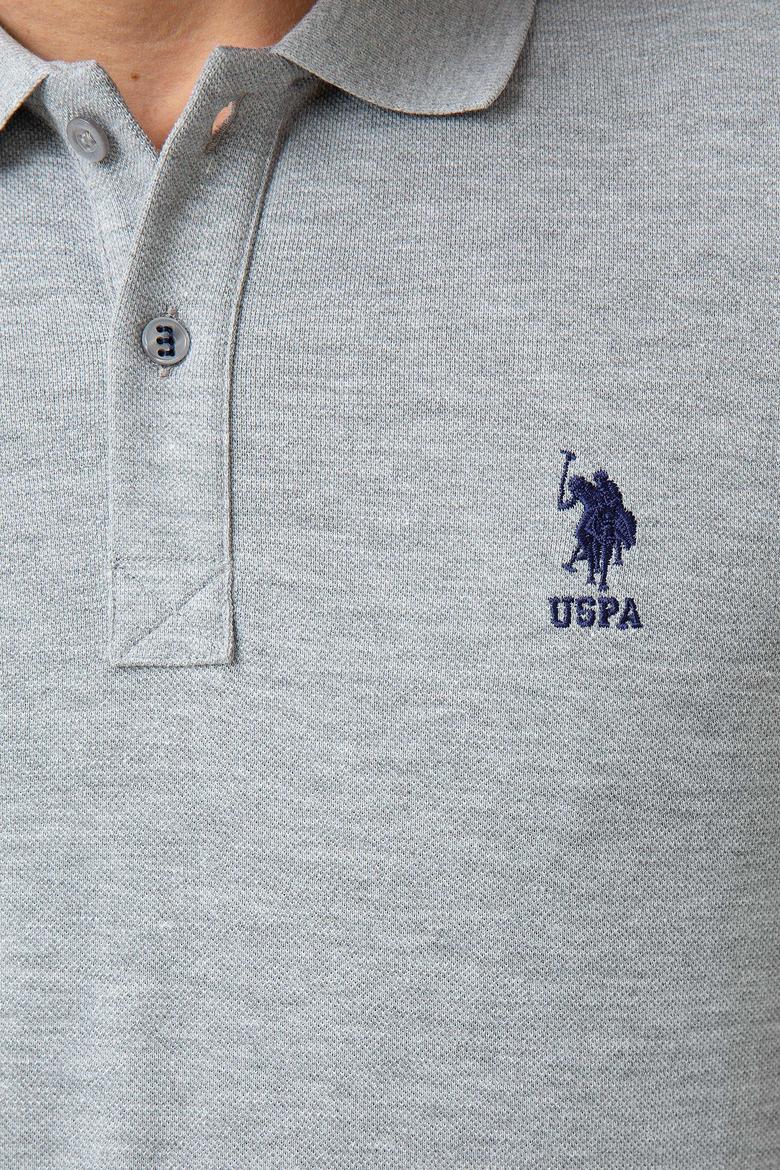 Erkek Gri Melanj Polo Yaka T-Shirt Basic - 50199819162