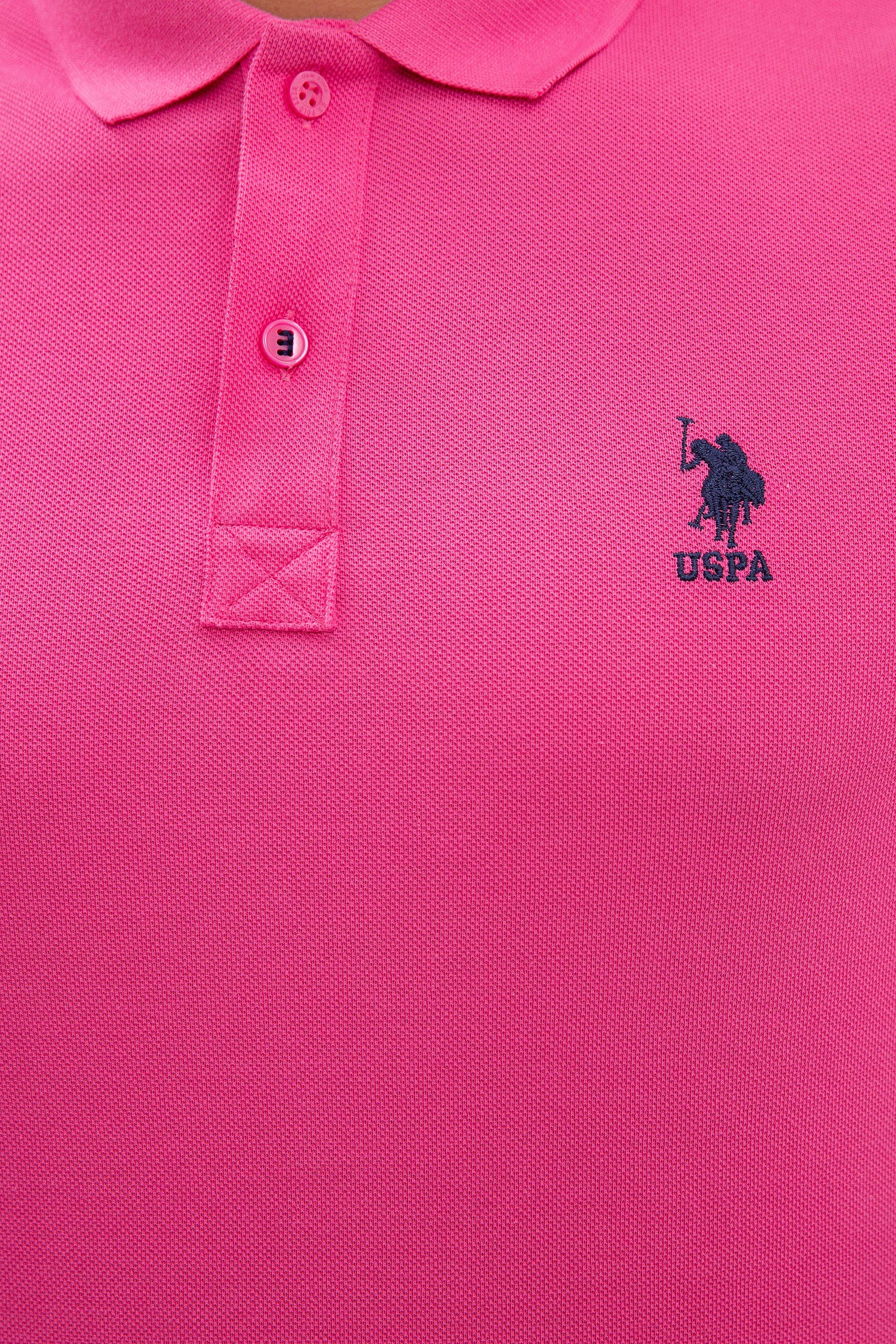 Erkek Fuşya Polo Yaka T-Shirt Basic - Image 5