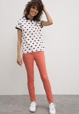 Kadın Beyaz Polo Yaka T-Shirt - 50202778001