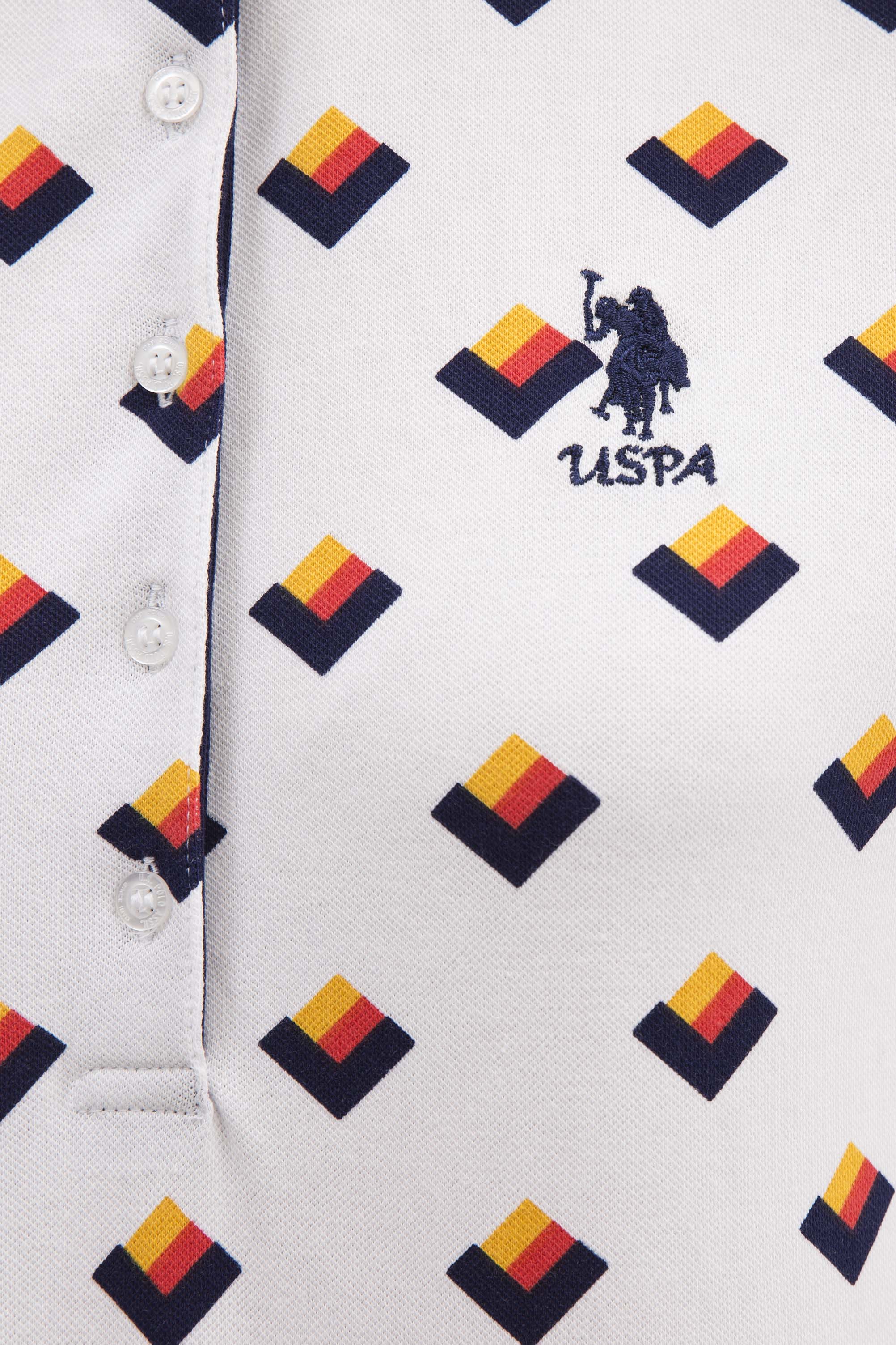 Kadın Beyaz Polo Yaka T-Shirt - Image 5