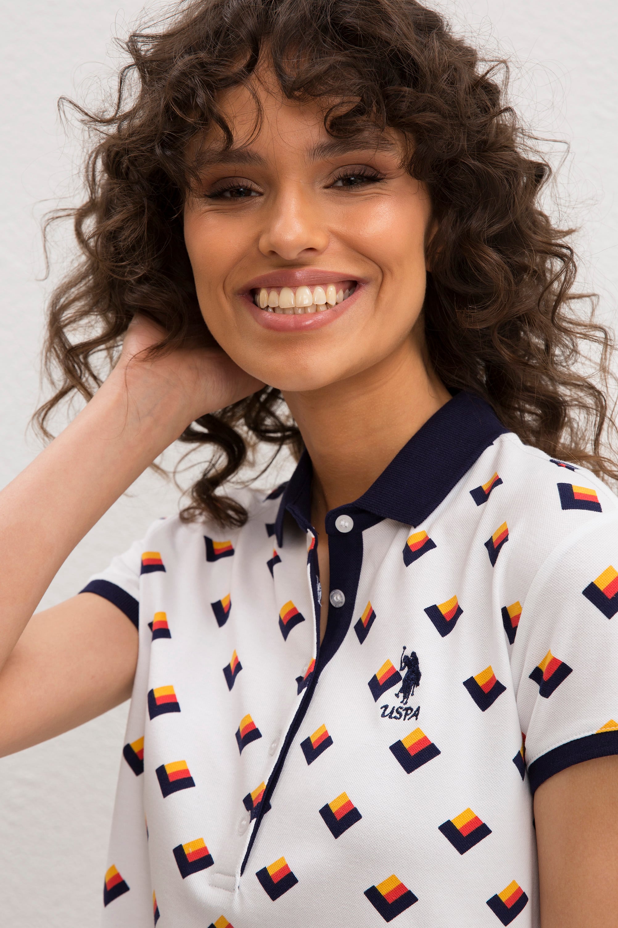 Kadın Beyaz Polo Yaka T-Shirt