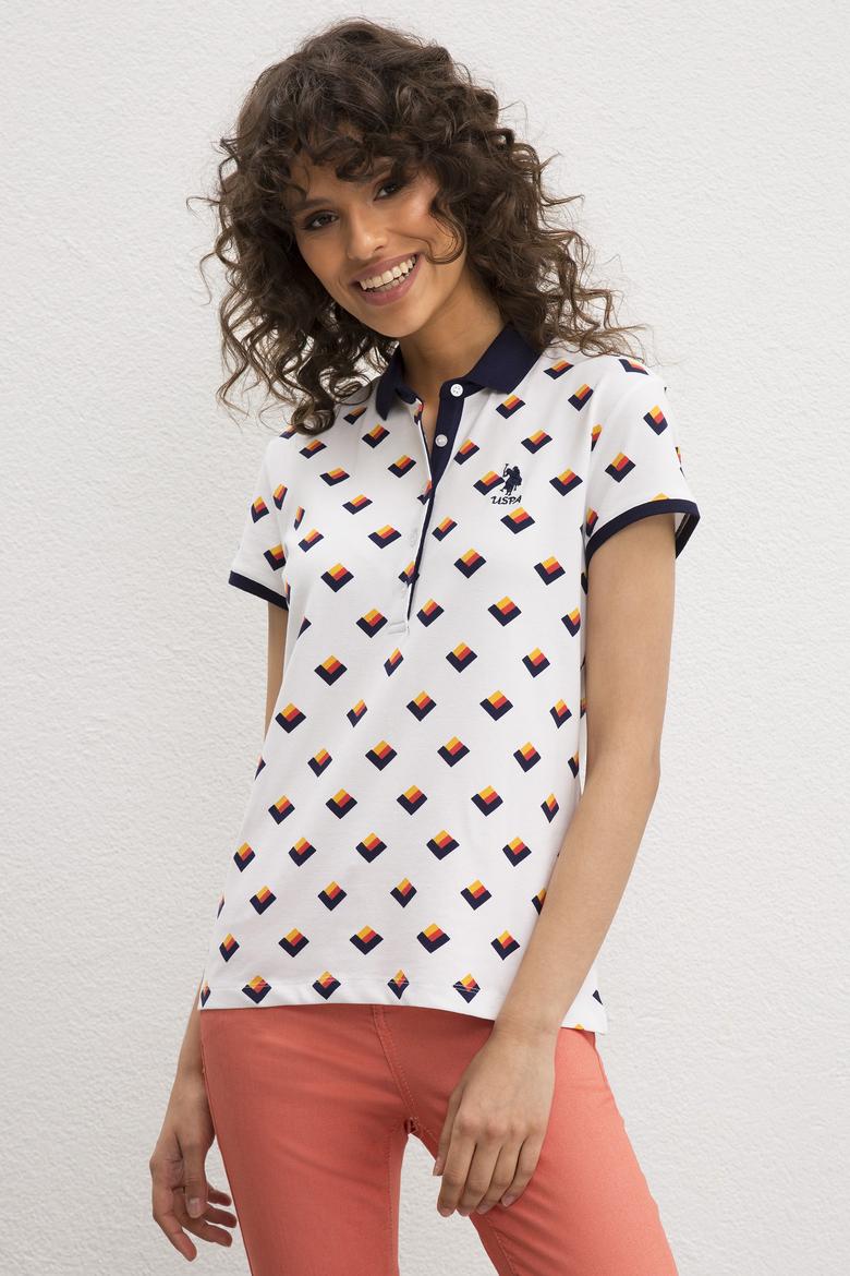 Kadın Beyaz Polo Yaka T-Shirt - 50202778001