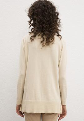 Kadın Beyaz Triko Kazak Basic - 50206447022