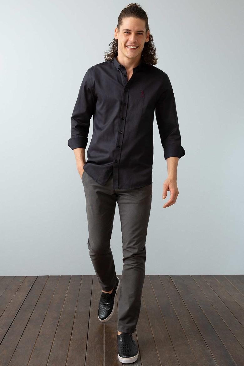 Erkek Siyah Gömlek Uzunkol - 50209162004