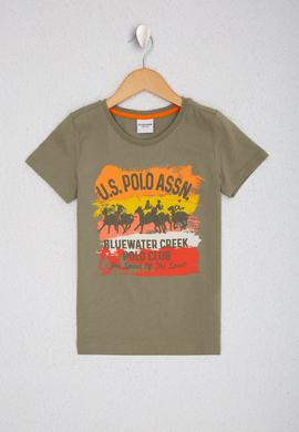 Çocuk Yeşil Bisiklet Yaka Tişört - 50220266001