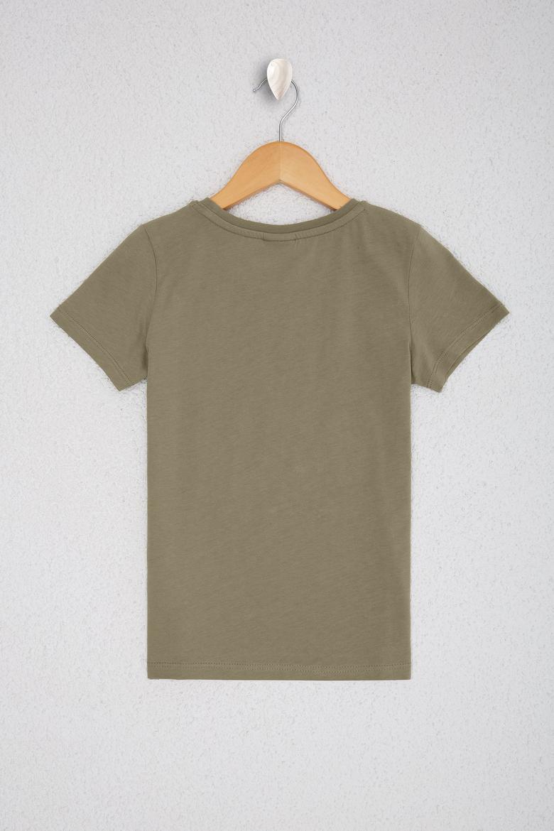 Çocuk Yeşil Bisiklet Yaka Tişört - 50220266001