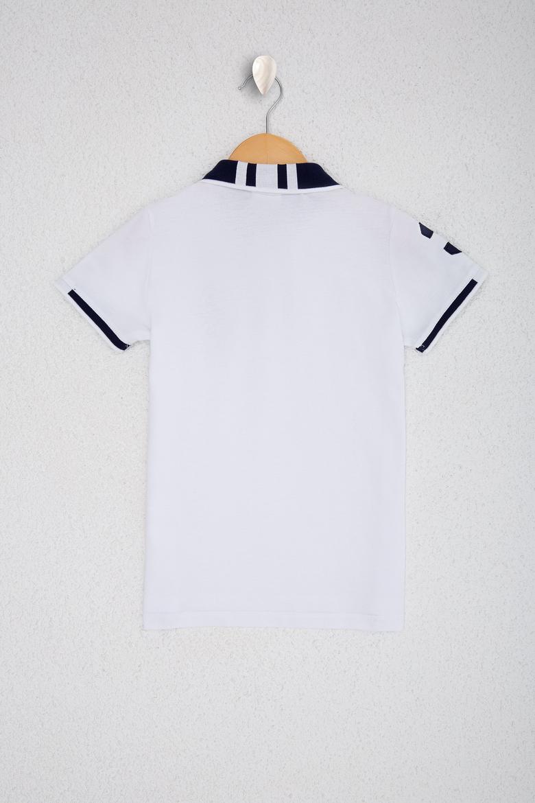 Erkek Çocuk Beyaz Polo Yaka Tişört - 50222611001