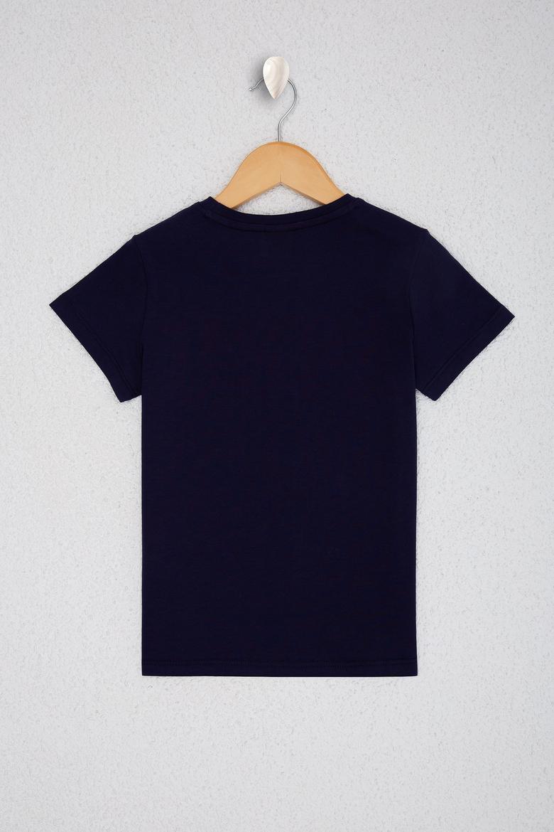 Erkek Çocuk Lacivert Bisiklet Yaka Tişört - 50218039012