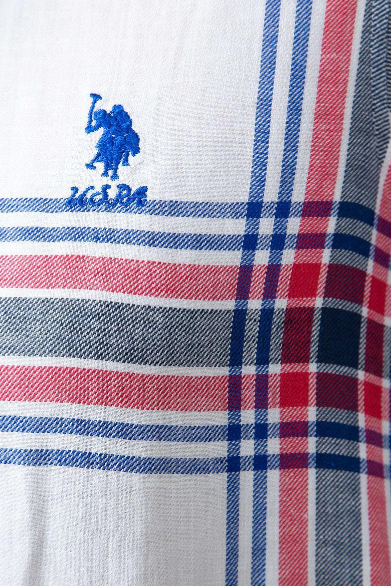 Kadın Ekoseli Beyaz Gömlek Uzunkol - 50199217018