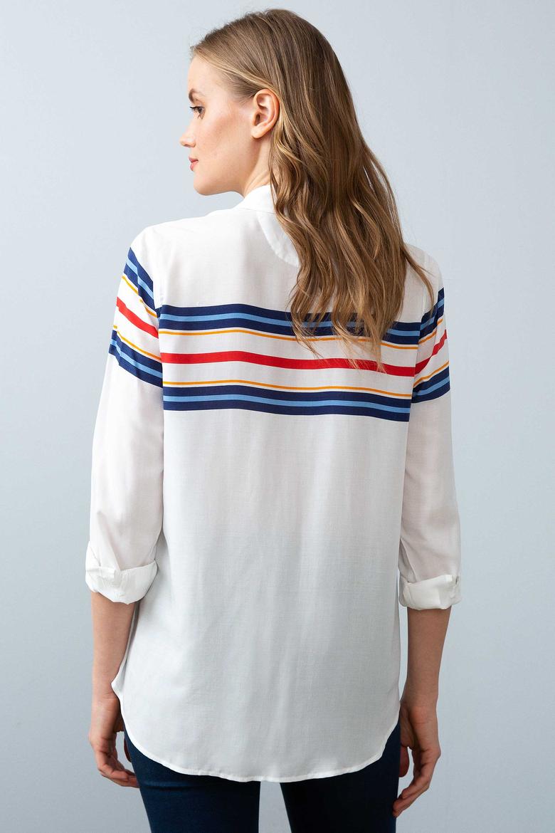 Kadın Lacivert Gömlek Uzunkol - 50199655002