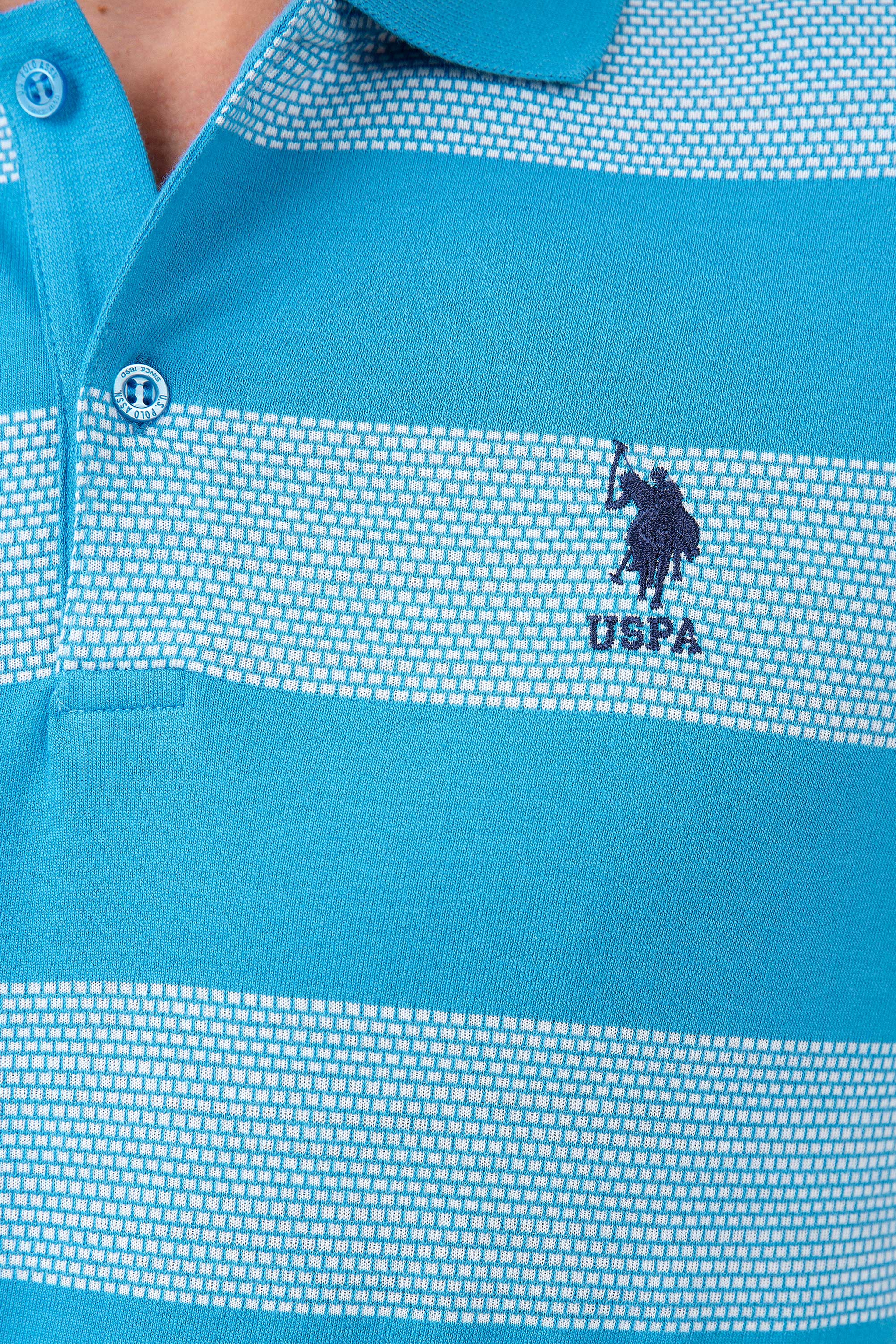 Erkek İndigo Polo Yaka T-Shirt - Image 3