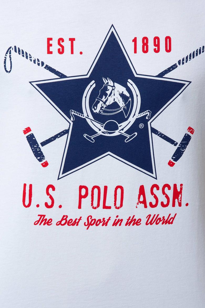 Erkek Beyaz Bisiklet Yaka T-Shirt - 50199703009