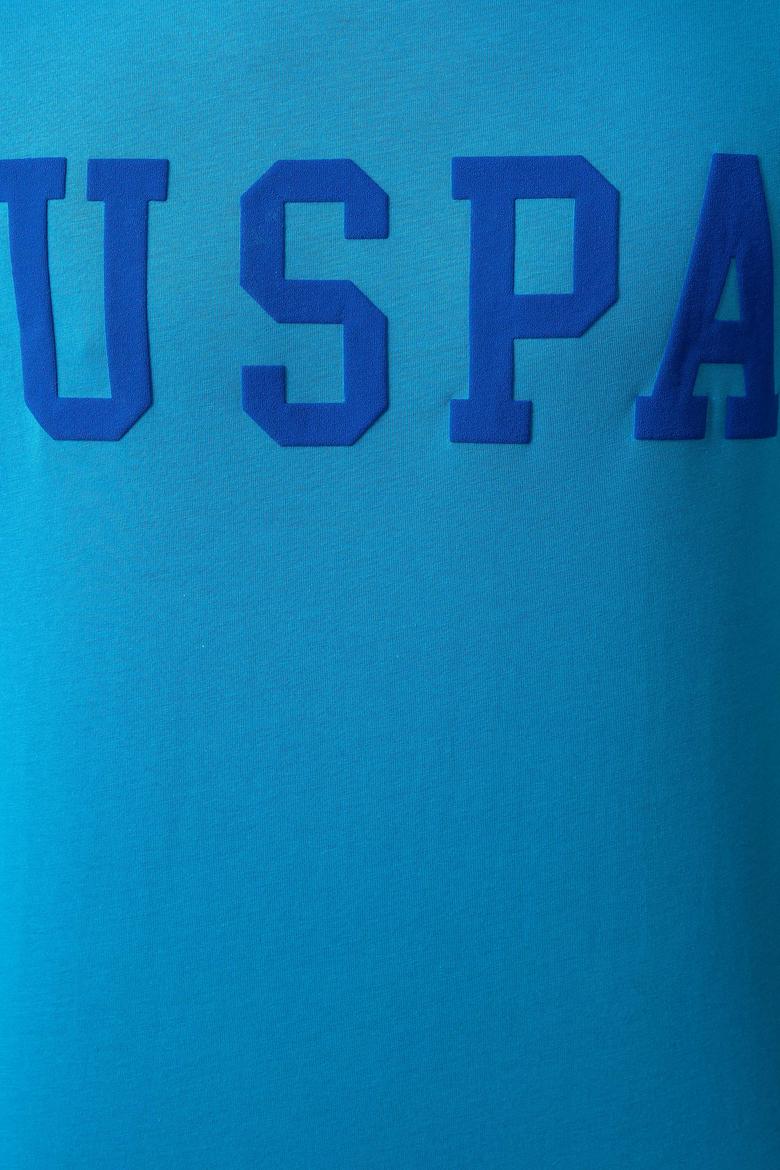 Erkek İndigo Bisiklet Yaka T-Shirt Basic - 50199830096