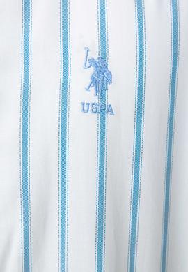 Erkek Mavi Dikey Çizgili Gömlek Uzunkol - 50199849001