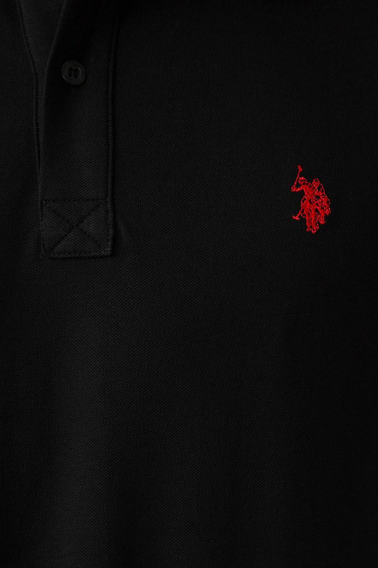 Erkek Siyah Polo Yaka Basic T-Shirt - 50199991016