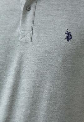 Erkek Gri Melanj Polo Yaka Basic T-Shirt - 50199991025