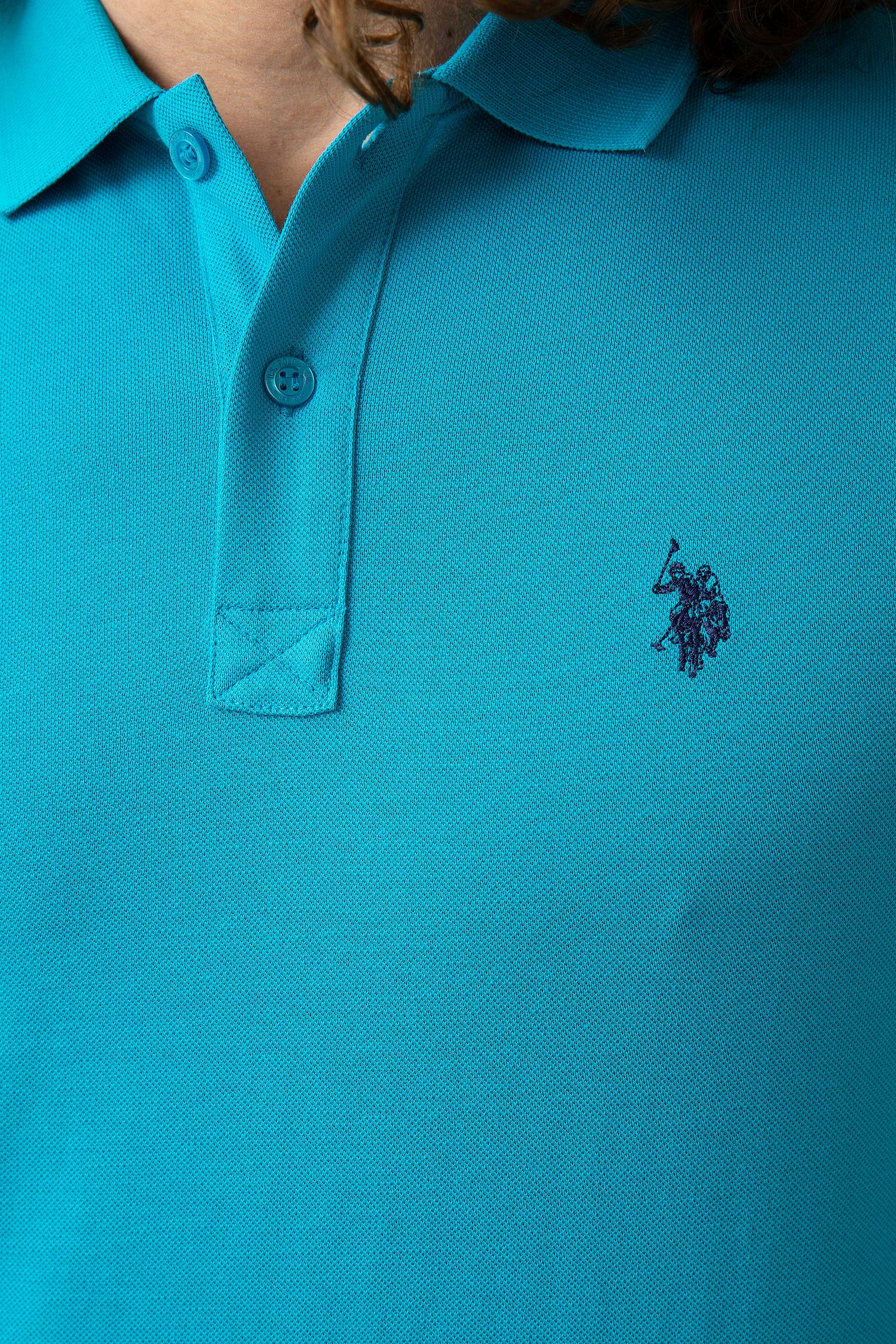 Erkek Petrol Basic Polo Yaka Tişört - Image 5