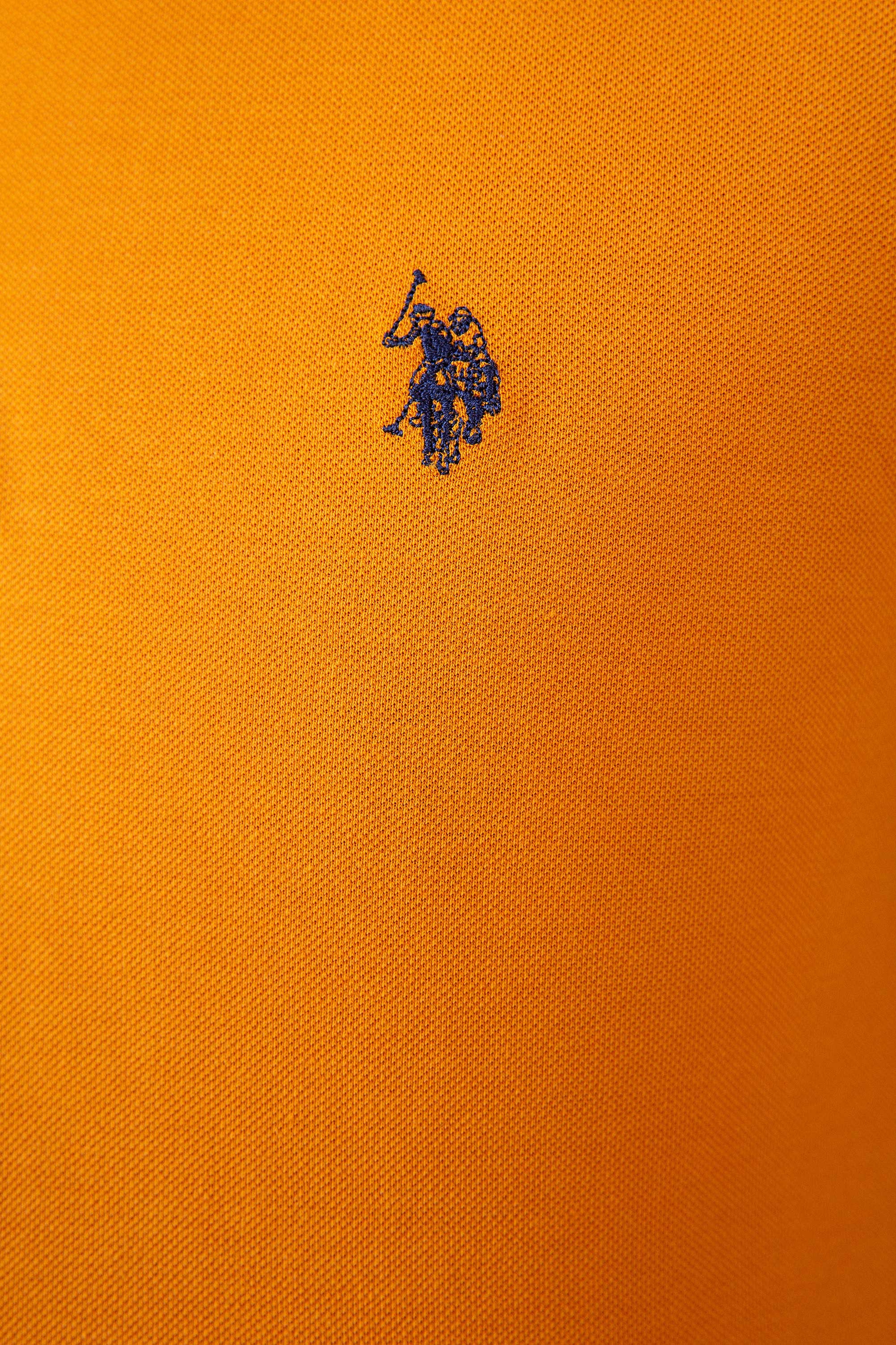 Erkek Hardal Polo Yaka T-Shirt Basic - Image 5
