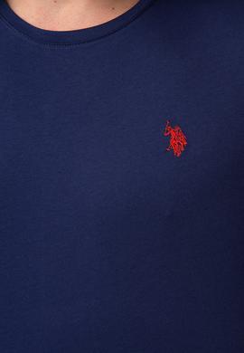 Erkek Lacivert Bisiklet Yaka T-Shirt Basic - 50200039037