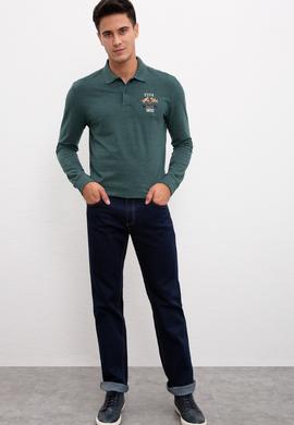 Erkek Koyu Yeşil Polo Yaka Sweatshirt - 50208642018