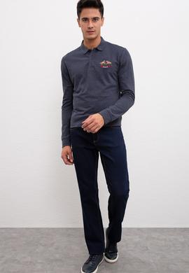 Erkek Lacivert Polo Yaka Sweatshirt - 50208642001