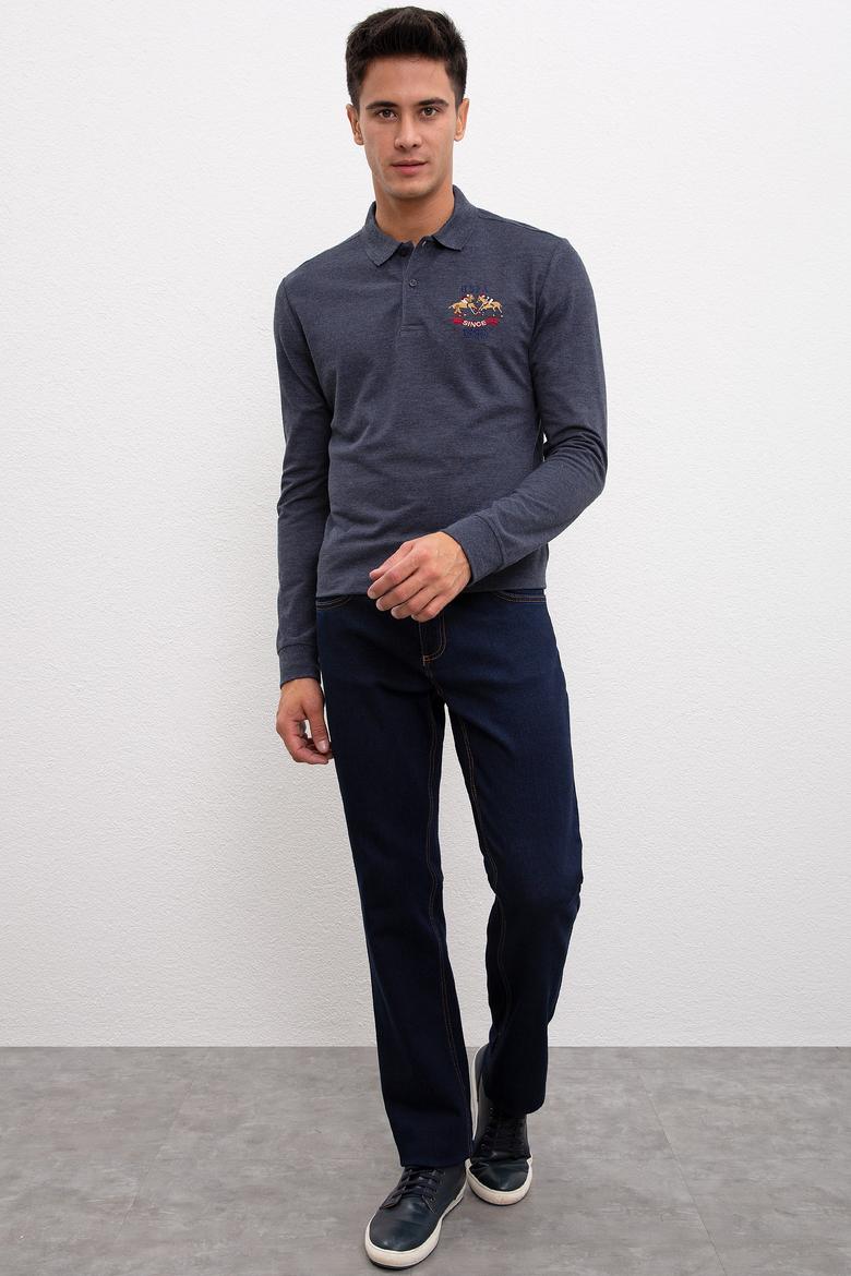 Erkek Lacivert Polo Yaka Sweatshirt - 50208642001