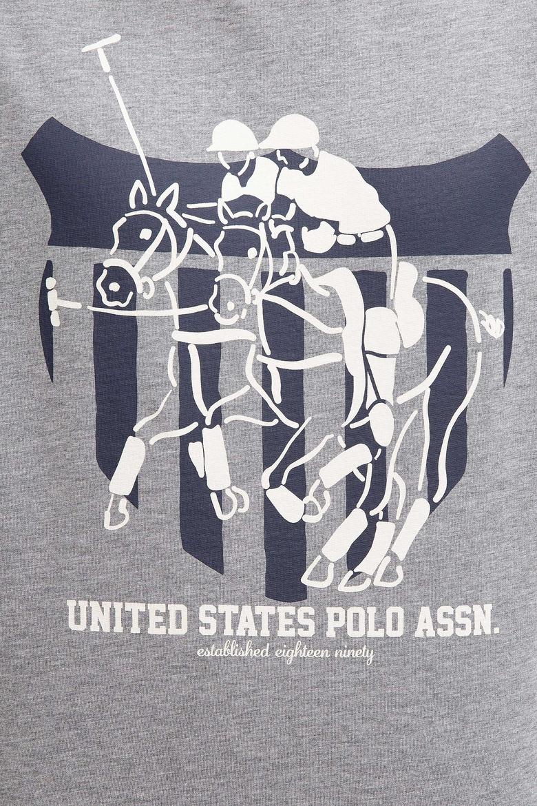 Erkek Gri Melanj Bisiklet Yaka Sweatshirt - 50208654023