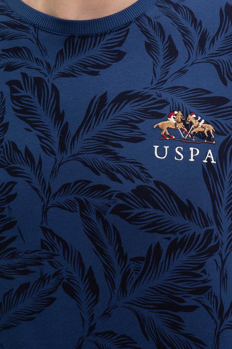 Erkek Açık Lacivert Bisiklet Yaka Sweatshirt - 50207604037