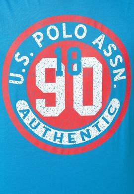 Erkek İndigo Bisiklet Yaka T-Shirt - 50199701025