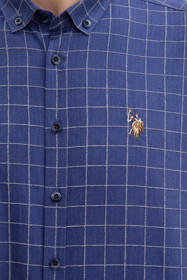 Erkek İndigo Uzun Kollu Gömlek - 50207871014