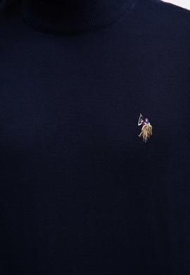 Erkek Lacivert Balıkçı Yaka Triko Kazak Basic - 50206684009