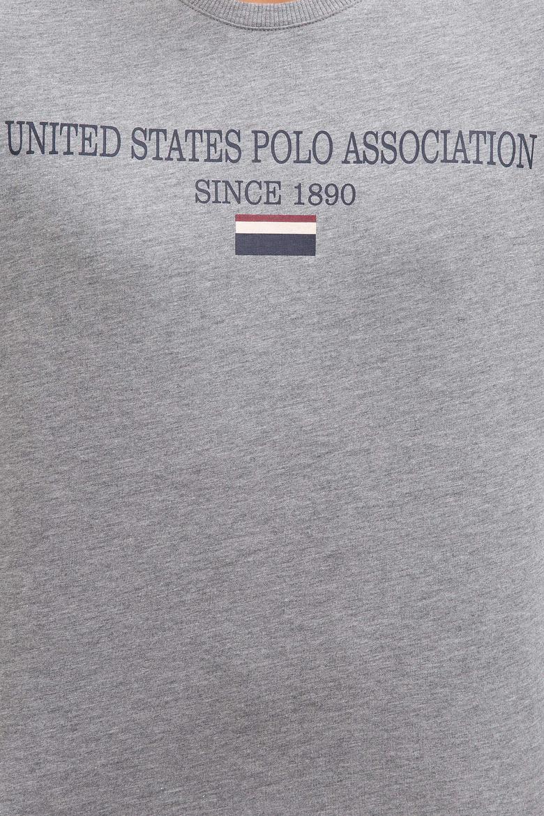 Erkek Gri Melanj Bisiklet Yaka Sweatshirt - 50208658028