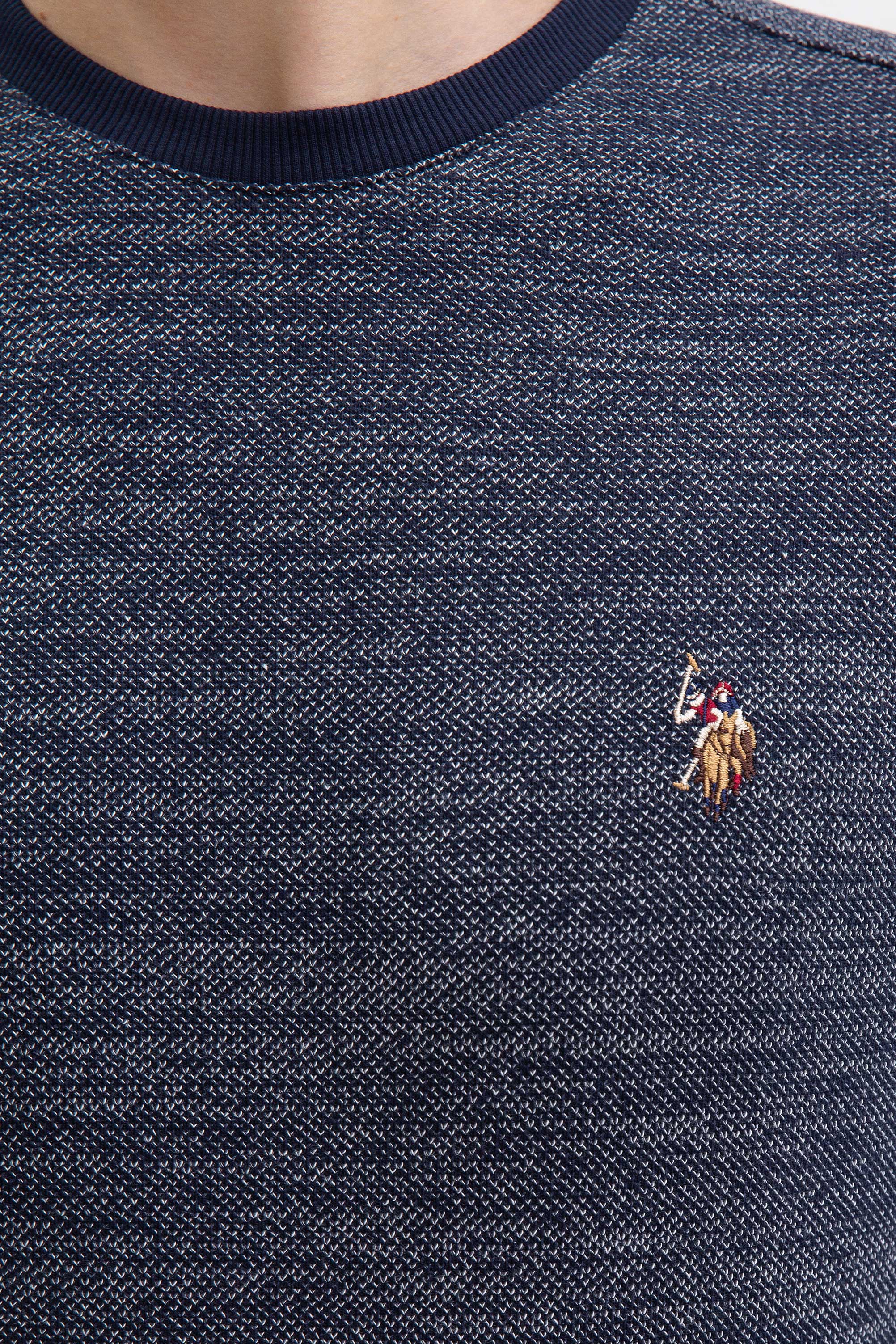 Erkek Lacivert Bisiklet Yaka Sweatshirt - Image 5
