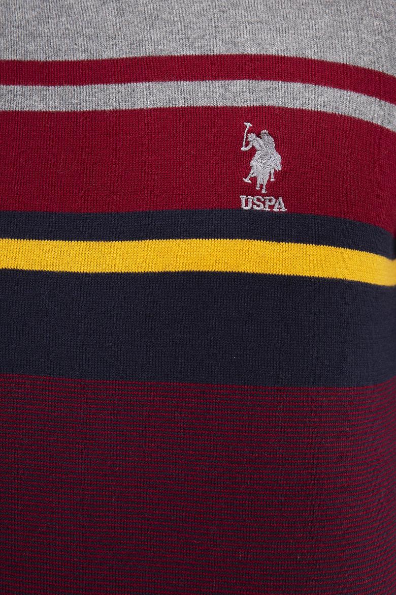 Erkek Bordo Bisiklet Yaka Triko Kazak - 50205650014