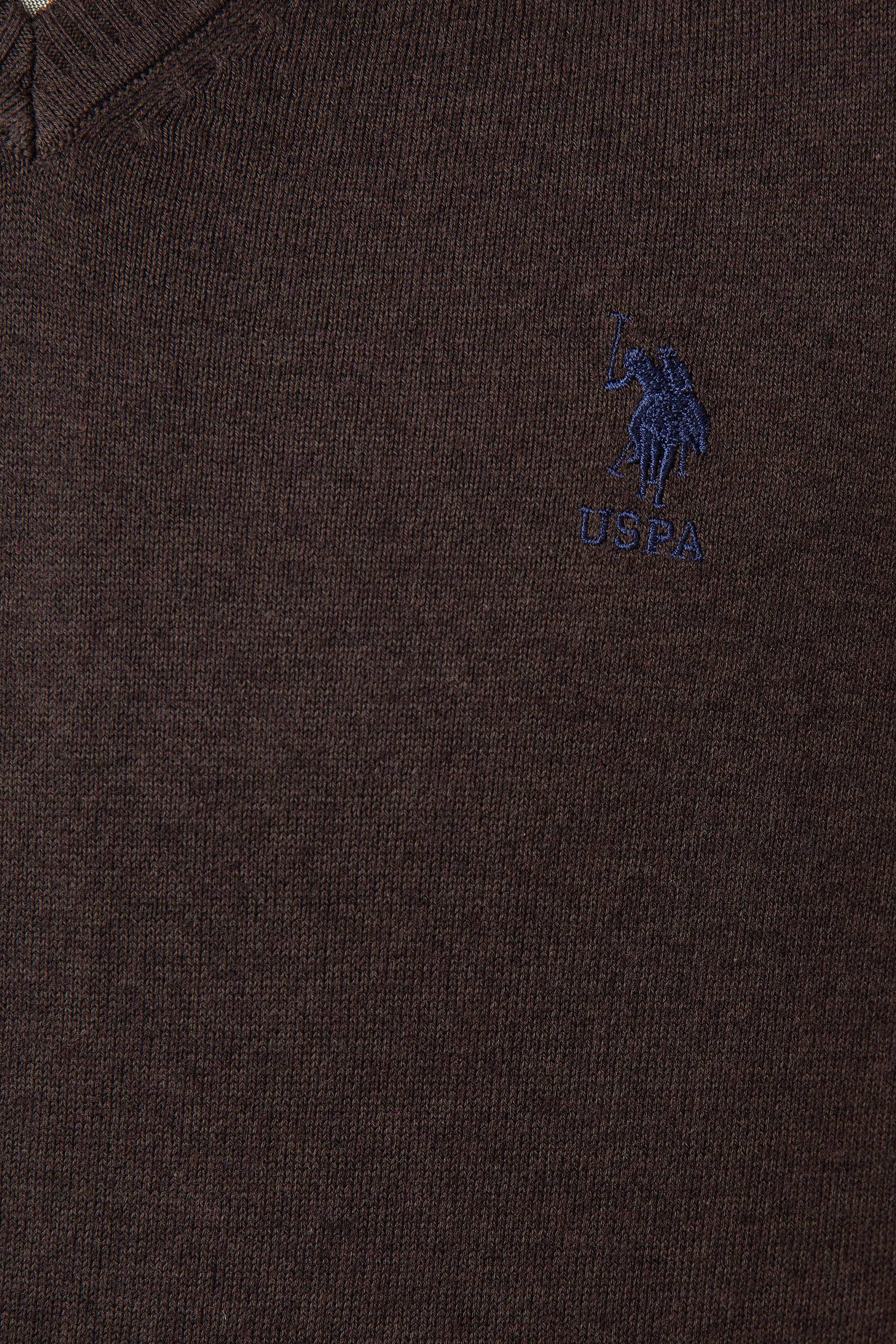 Erkek Kahverengi Triko Kazak Basic