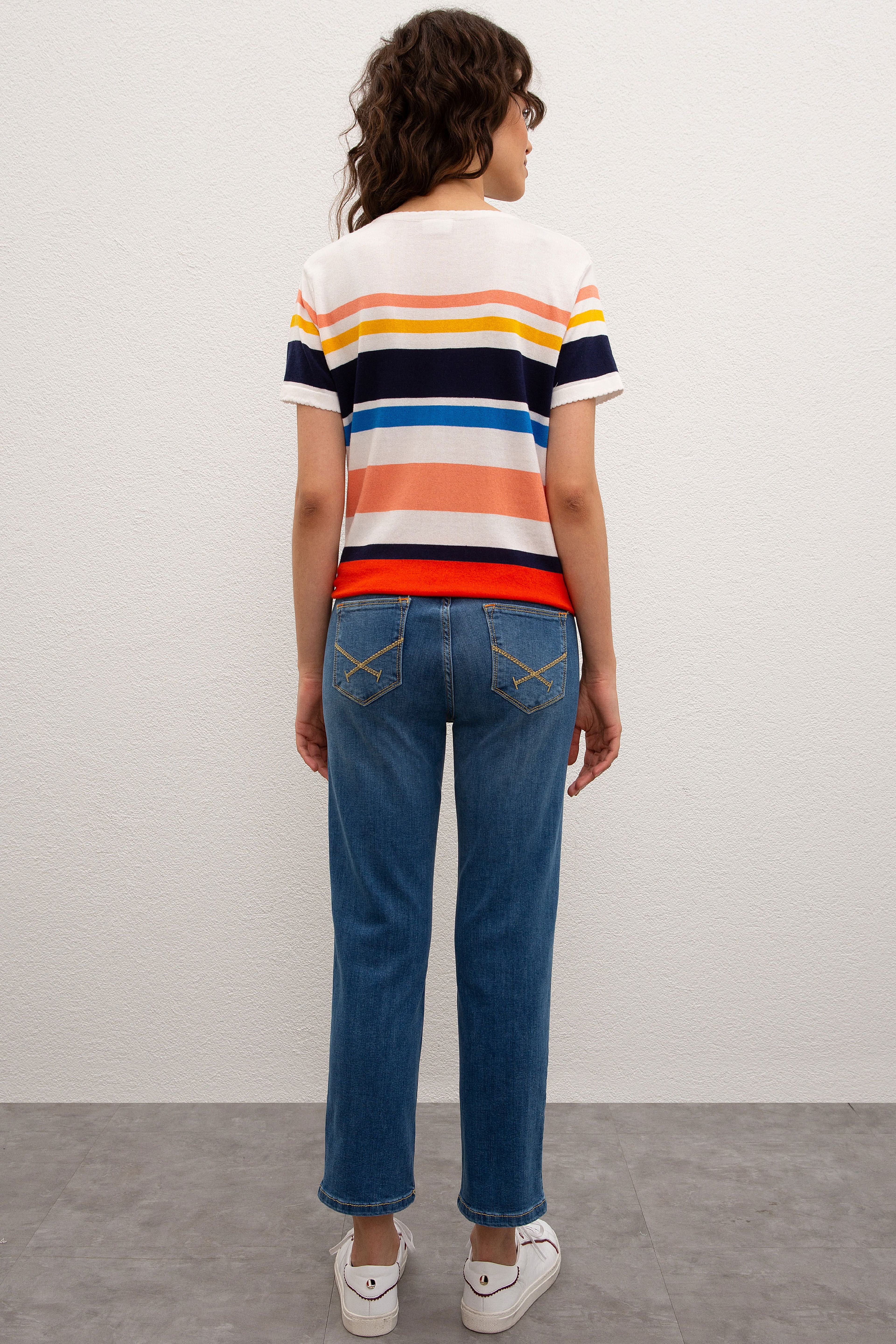 Kadın Mavi Denim Pantolon - Image 4