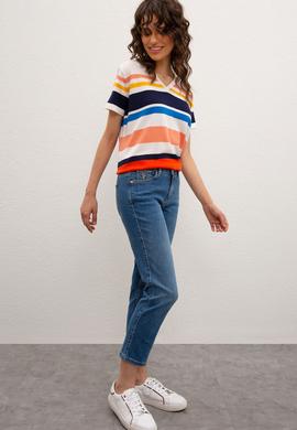 Kadın Mavi Denim Pantolon - 50219153004