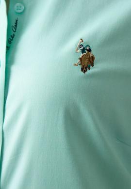 Kadın Mint Uzun Kollu Basic Gömlek - 50192076083