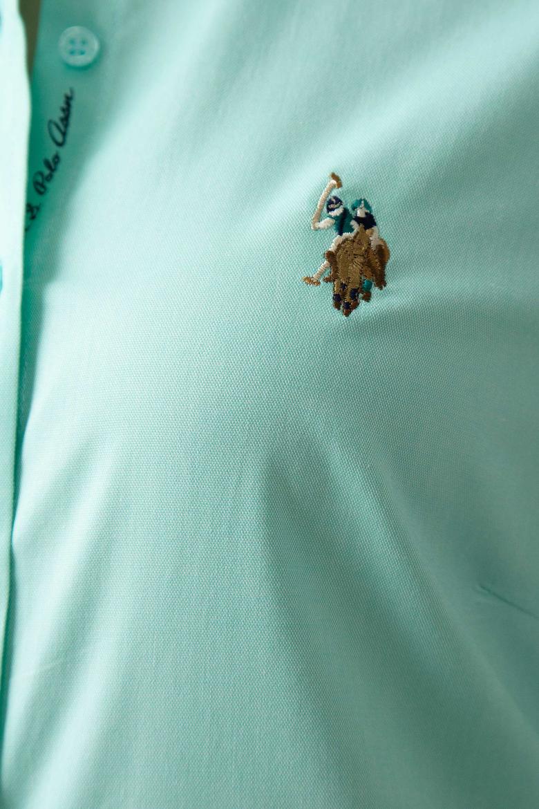 Kadın Mint Uzun Kollu Basic Gömlek - 50192076083