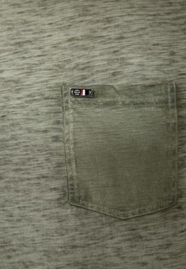 Erkek Koyu Haki Bisiklet Yaka T-Shirt - 50199811031