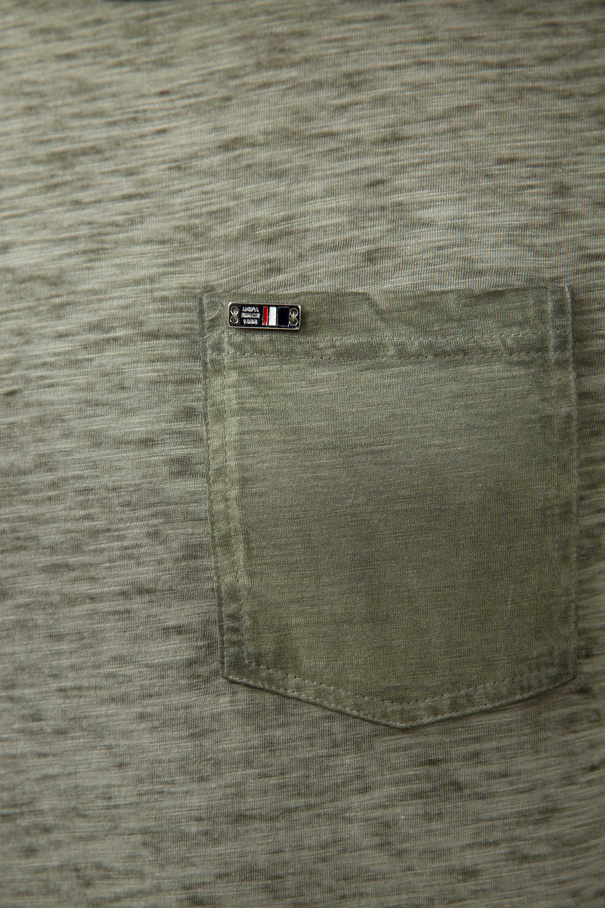 Erkek Koyu Haki Bisiklet Yaka T-Shirt - Image 5